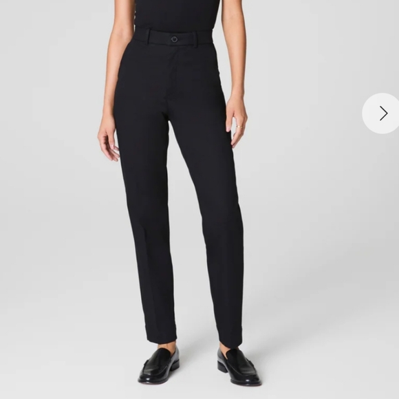 Spanx Women's Stretch Smooth Twill Slim Straight Trouser Pants Black Medium New - Picture 2 of 16